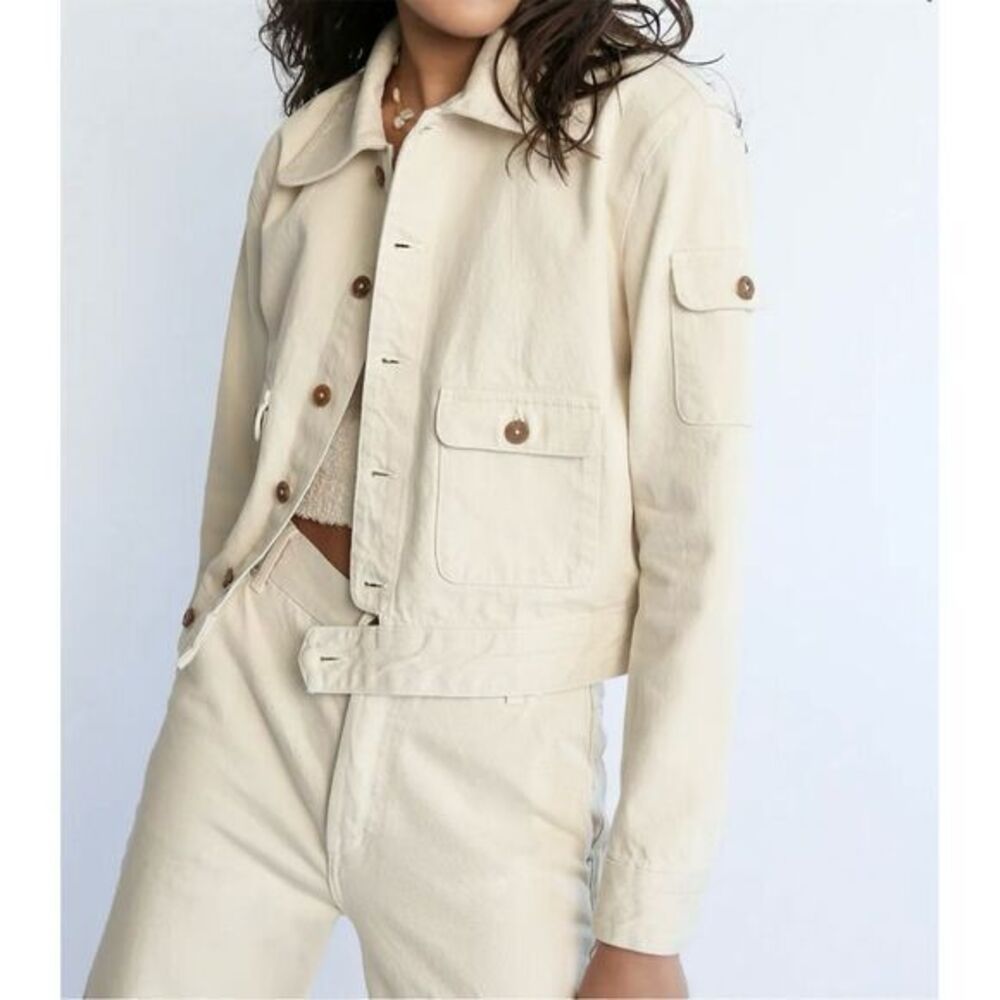 Neutral Cream Jean Jacket - Versatile Women’s Denim Coat